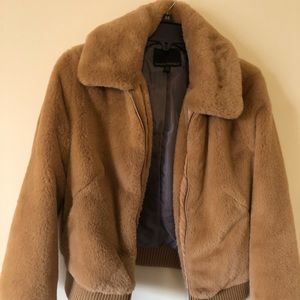 Banana republic faux fur bomber jacket